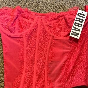 Urban outfitters pink corset